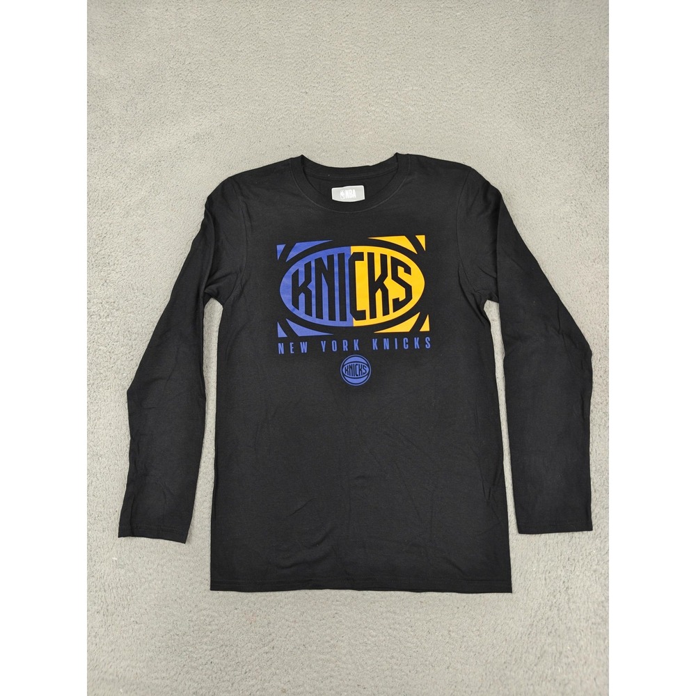 New York Knicks Shirt Mens Small Black NBA Basketball Long Sleeve Graphic